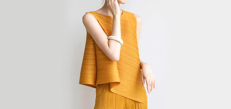 Issey Miyake Style Pleats Tank Top