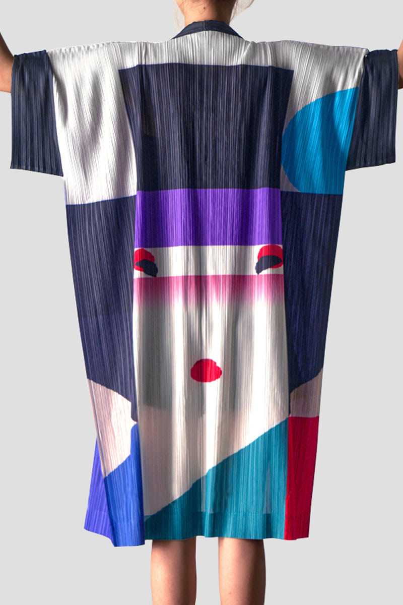 Issey Miyake Style Pleats Kimono